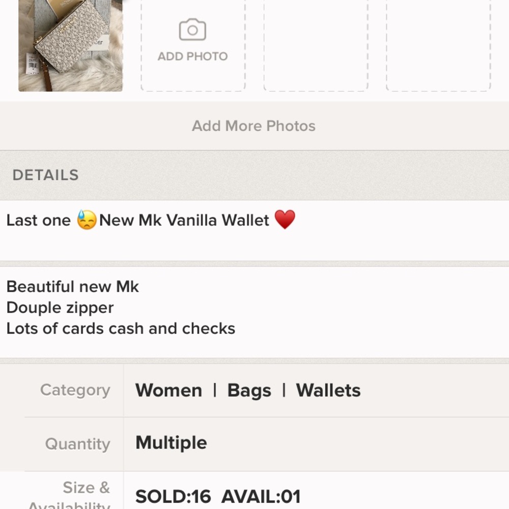 Last one ‼️New Mk Vanilla Wallet ♥️ - Picture 6 of 6